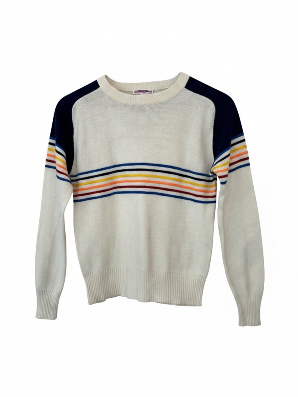 Vintage Cherry Stix Rainbow Striped Sweater - Size Medium